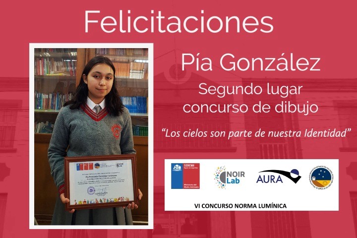 Pía González obtiene el segundo lugar en el concurso de dibujo: “Los Cielos son parte de nuestra identidad”.