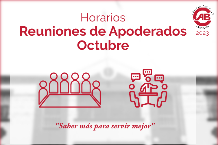 Distribución horaria de las reuniones de apoderados del mes de octubre