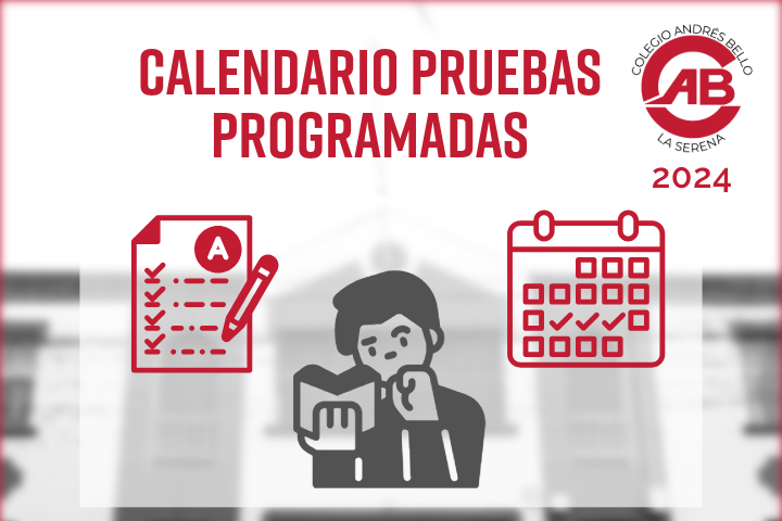 Calendario de evaluaciones programadas II semestre año 2024