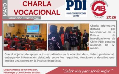 Charla Vocacional de la PDI Orienta a Estudiantes de IV° Medio