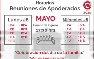 Distribución reuniones de apoderados mes de mayo 2025