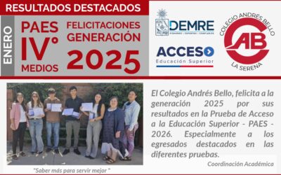 El Colegio Andrés Bello, de La Serena, felicita a la generación 2025 P.A.E.S