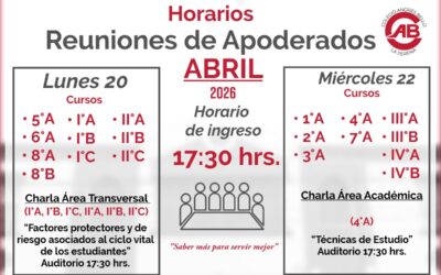 Distribución de Reuniones de Apoderados del mes de Abril.