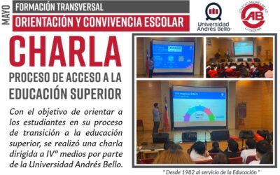 Charla de la Universidad Andrés Bello orienta a estudiantes de IV° medio en su proceso de acceso a la educación superior