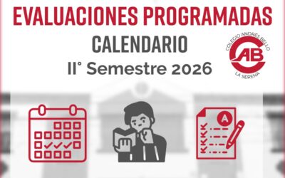 Calendario de evaluaciones: periodo II semestre año 2026