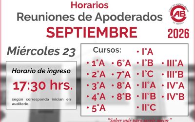 Distribución de Reuniones de Apoderados del mes de Septiembre