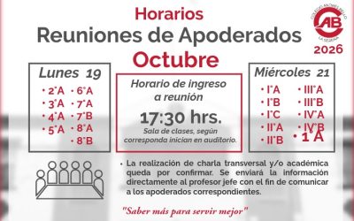 Distribución de Reuniones de Apoderados del mes de Octubre.